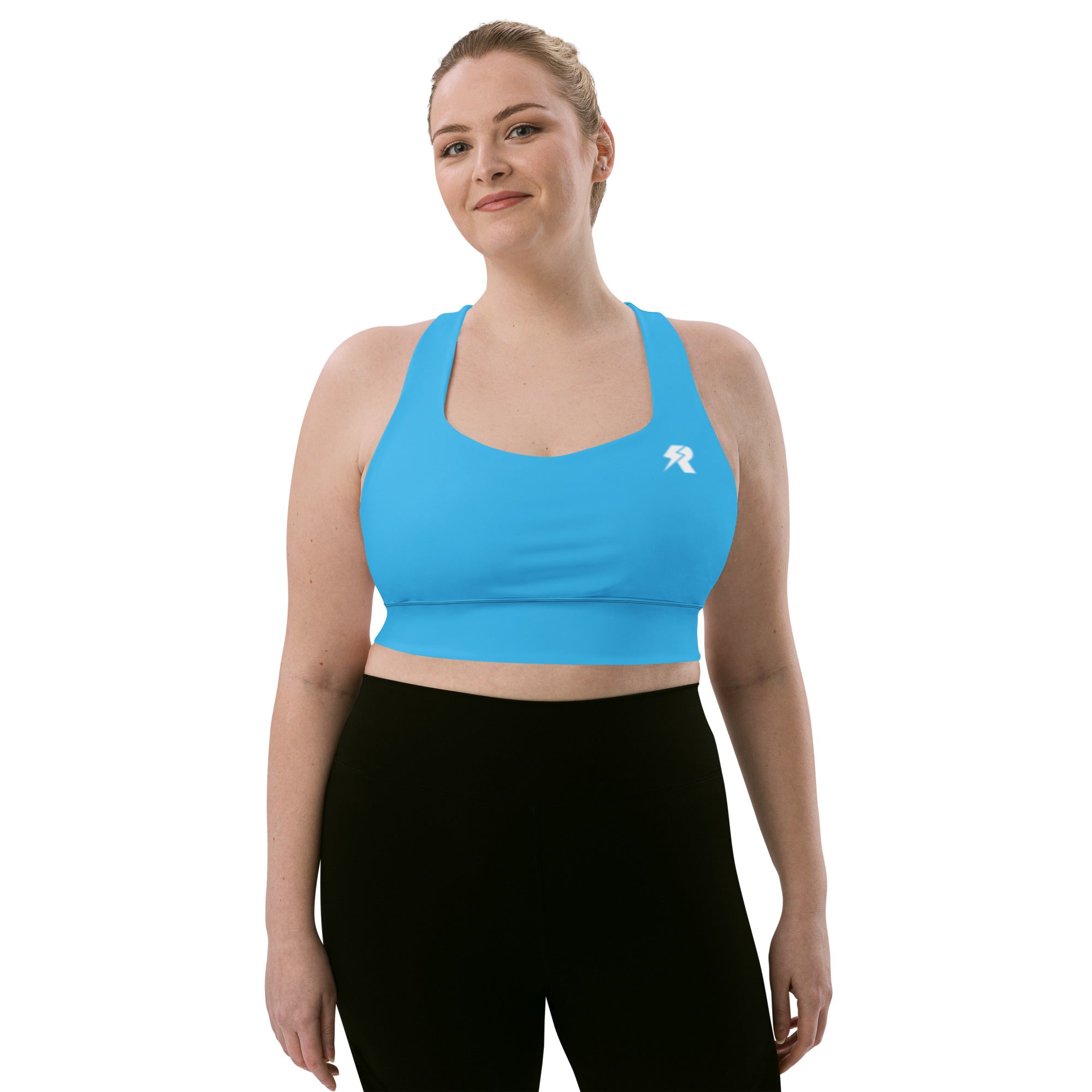 SHE REBEL - Lightning Blue Longline Sports Bra